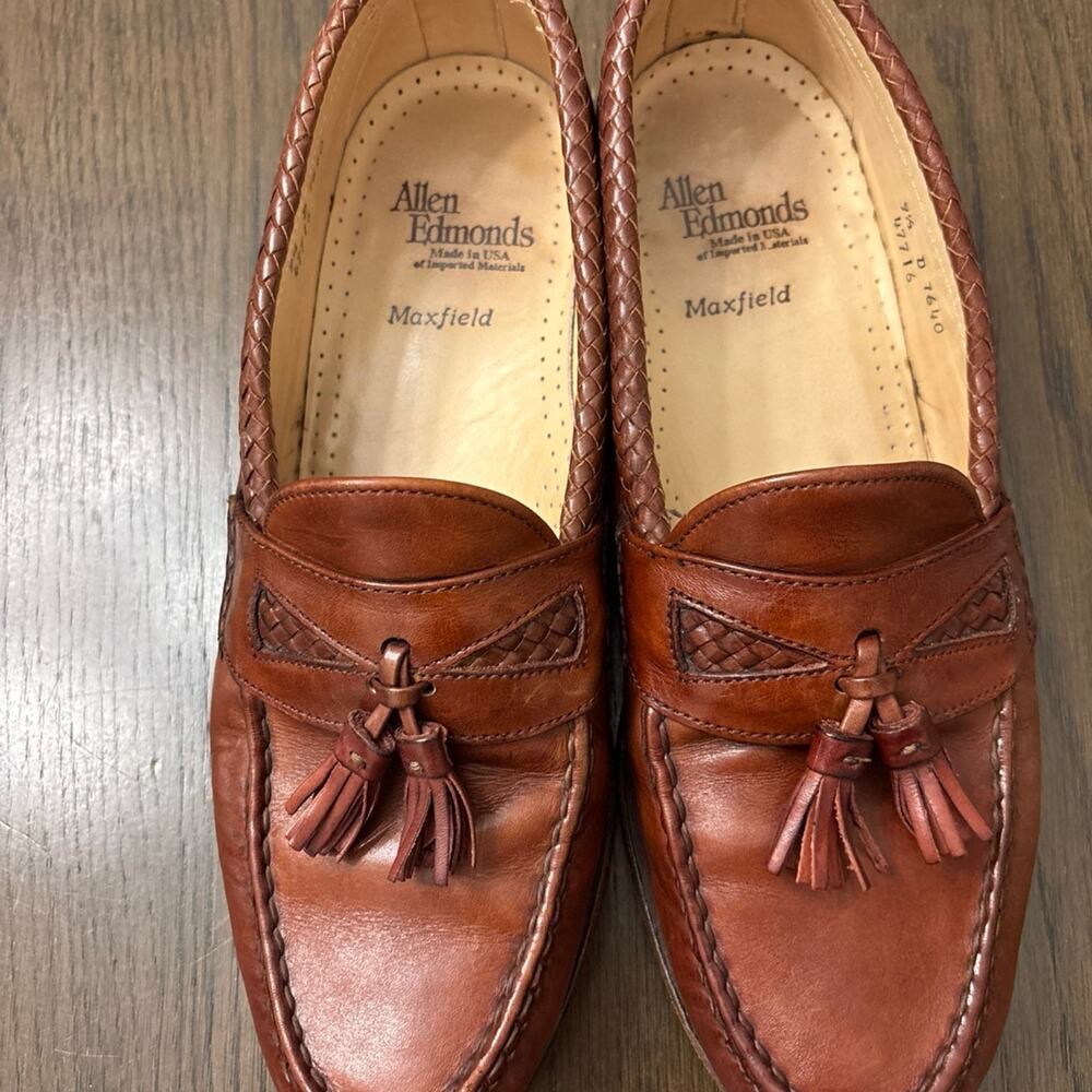 Allen Edmonds Maxfield  Men’s Brown Leather Tassel Loafers Size 9 1/2